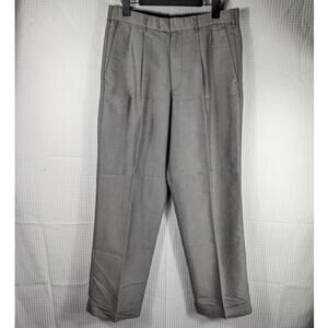 Dockers W32 L32 Pleated Relaxed Gray Tencel Blend Pants Men’s Casual Trousers